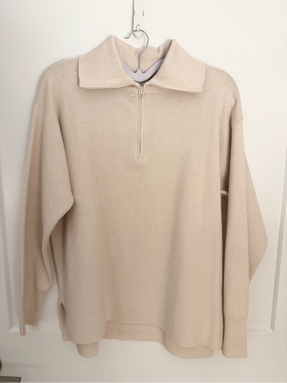 Women's Quarter-Zip Sweater Pullover - Beige